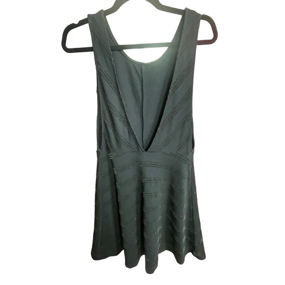 Free People Black Velvet Striped Skater Dress - Picture 5 of 10